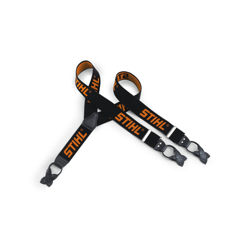 Bretelles, 110 cm, noir/orange, à boutonner