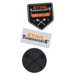 Lot de 3 autocollants, STIHL TIMBERSPORTS, en silicone