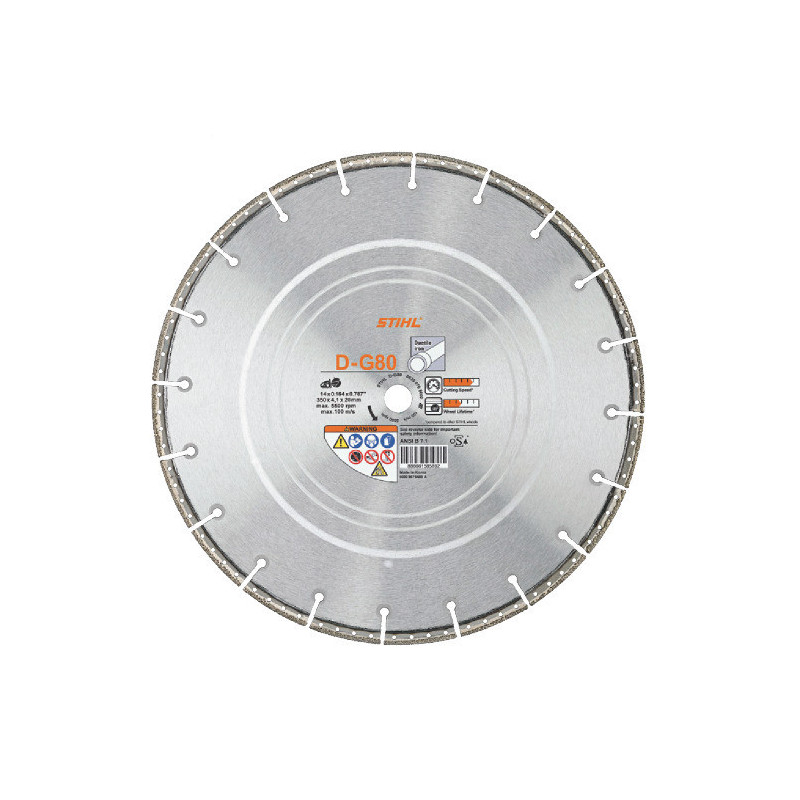 Disque à découper diamanté, O 350mm, fonte ductile, D-G80