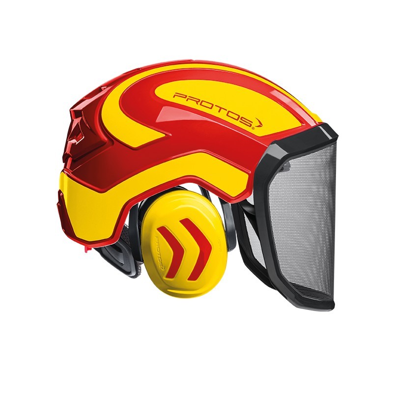 PROTOS forestry helmet red-yellow